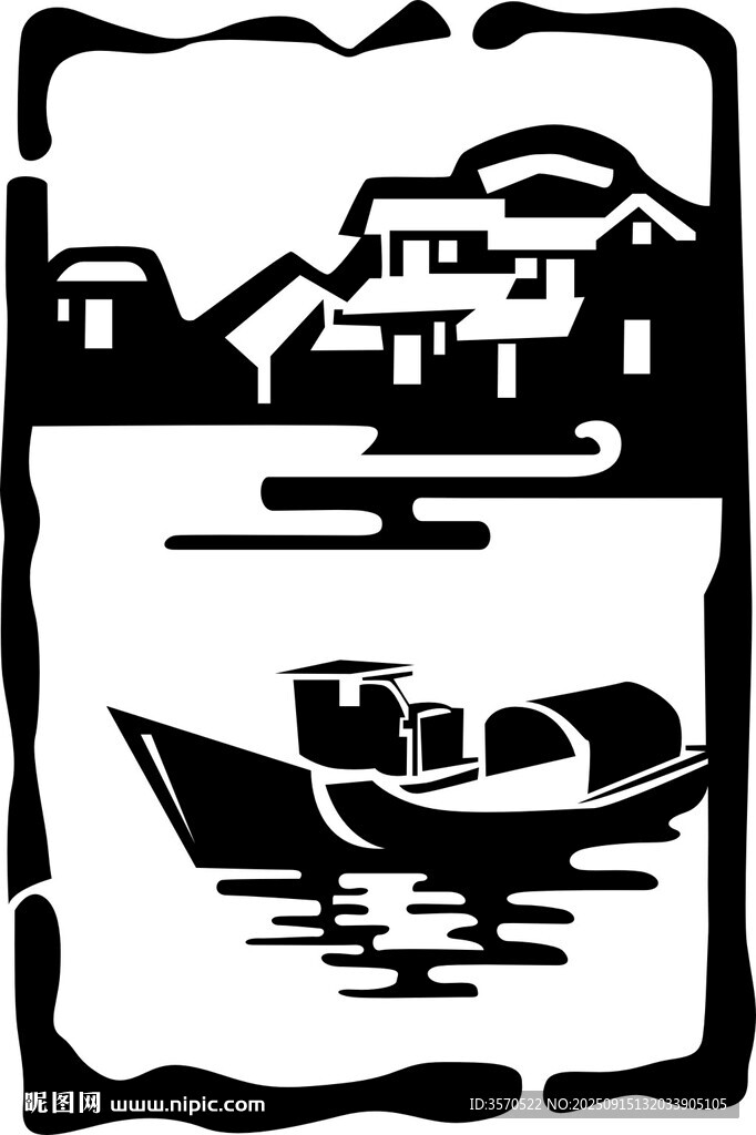 水鄉(xiāng)小船風(fēng)景剪影