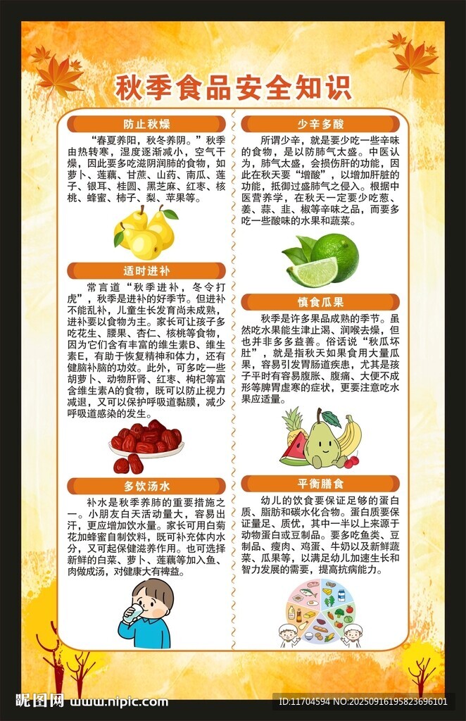 秋季健康教育知識海報(bào)