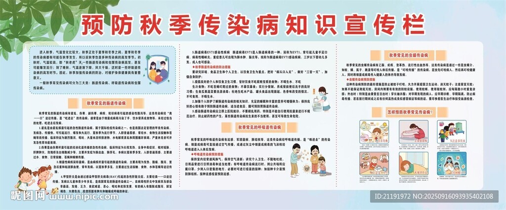 預防秋季傳染病知識宣傳欄