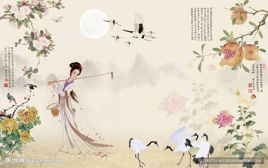 工筆背景墻