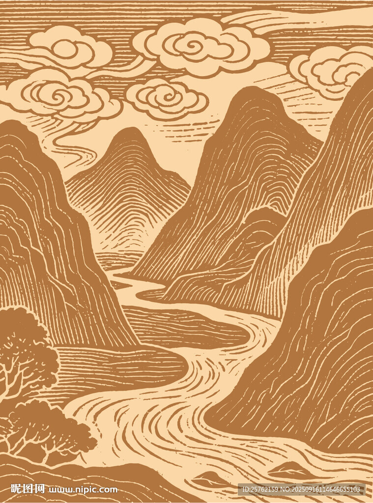 線條山水