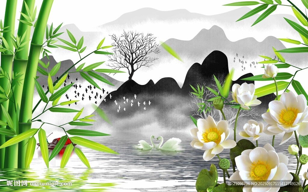 中式電視背景 