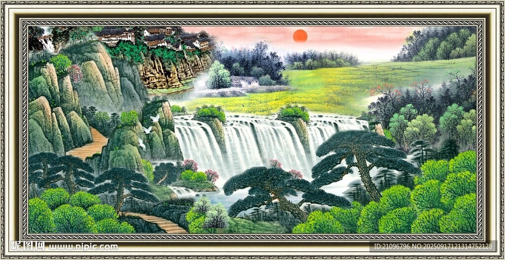 山水瀑布間的自然美景