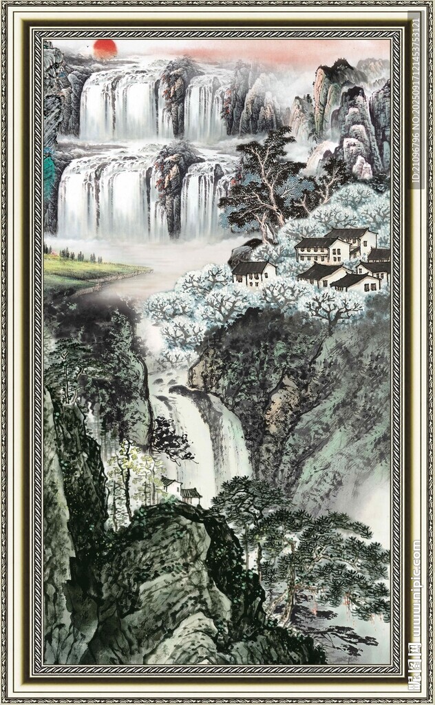 水墨山水國畫風景圖
