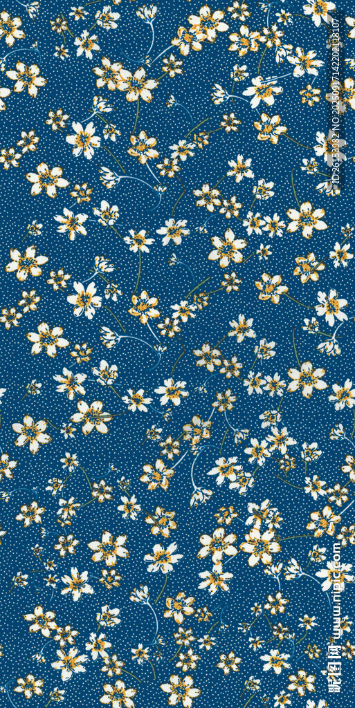 藍(lán)色底小碎花圖案紋理