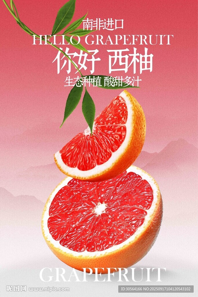 新鮮西柚水果宣傳活動海報
