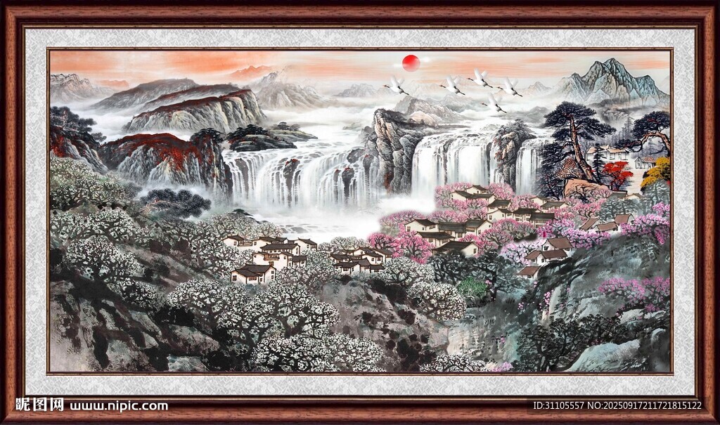 山水國畫風景圖
