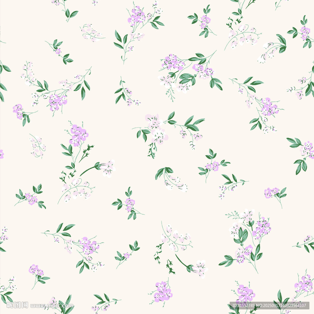 淡紫色花卉無縫圖案背景