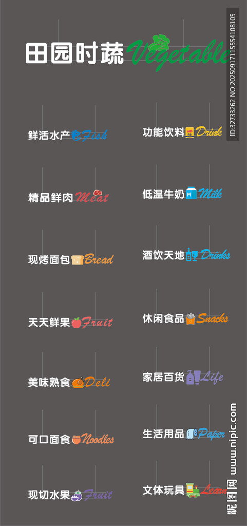 超市分區(qū)吊牌