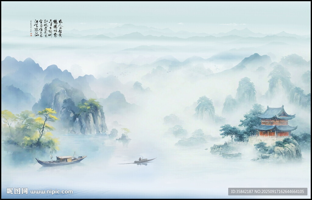 新中式禪意水墨畫