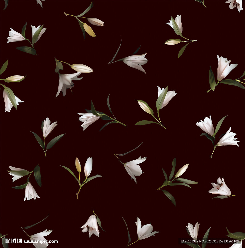 深色背景上的白色花卉圖案