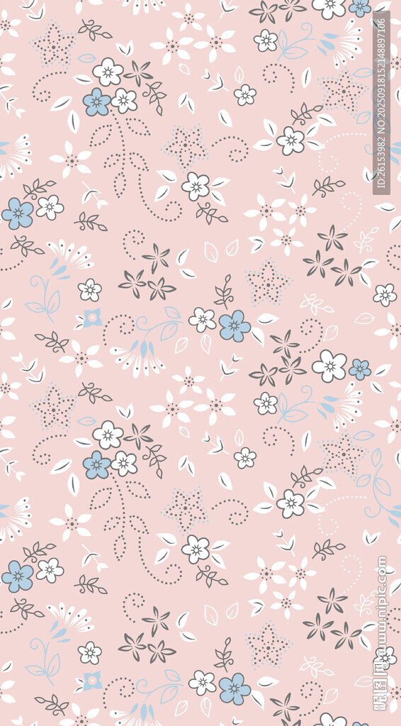 粉色碎花圖案布料紋理