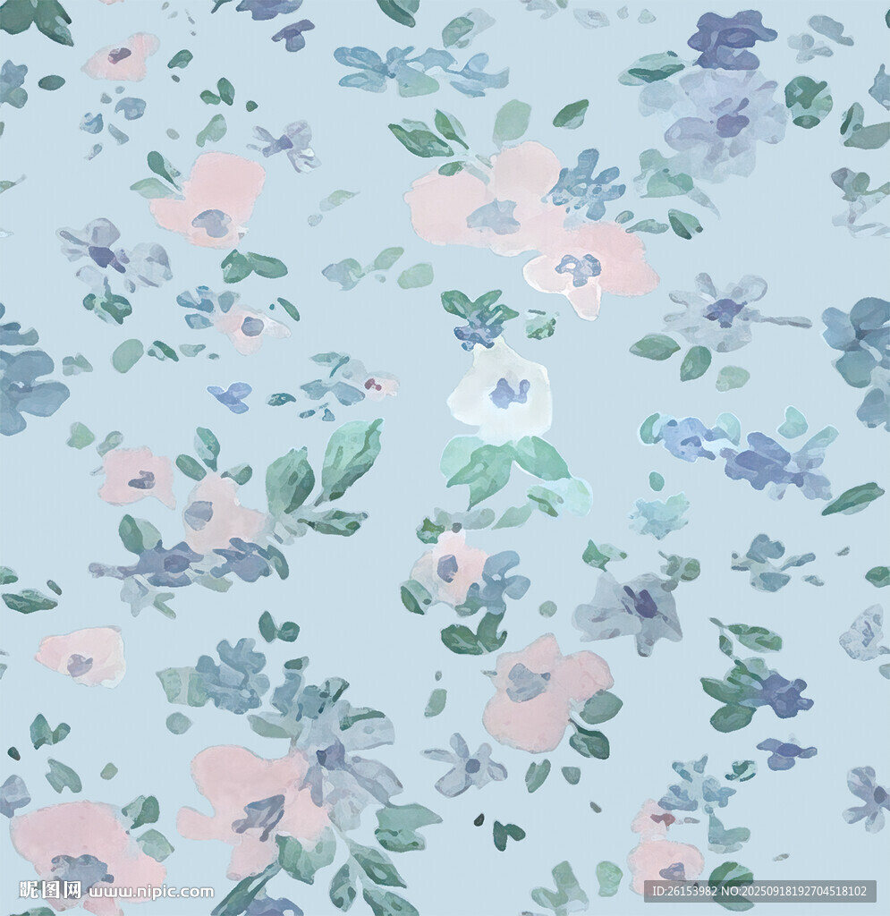 淡藍(lán)色花卉圖案背景