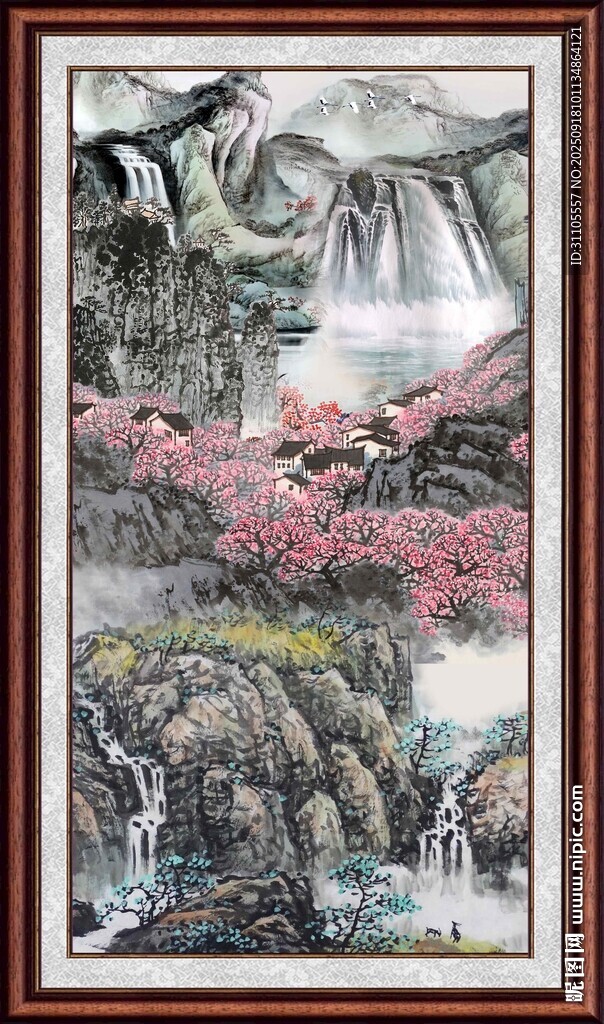 山水繁花中式風(fēng)景圖