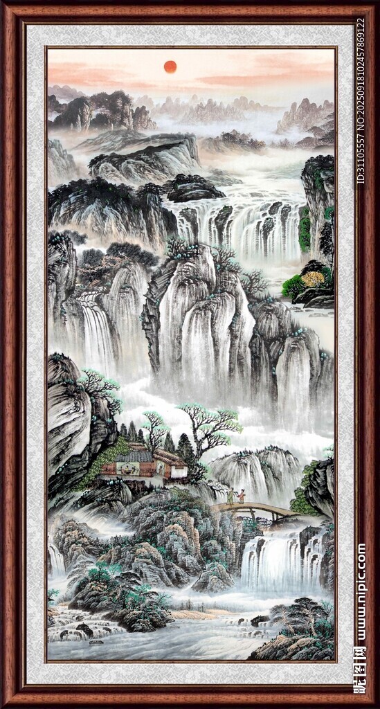 中式山水墨畫(huà)意境圖
