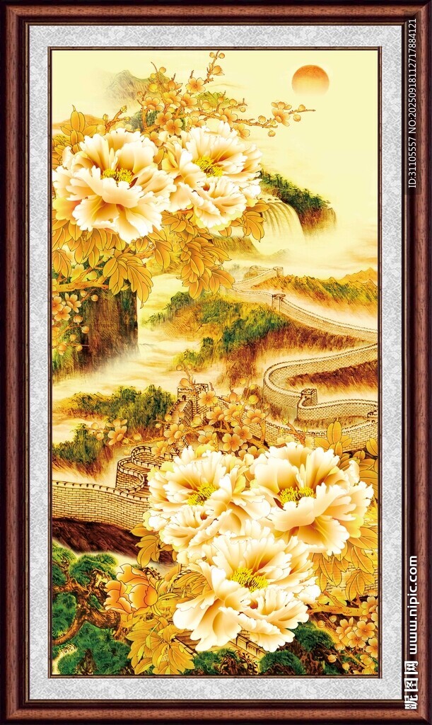 中式繁花裝飾畫
