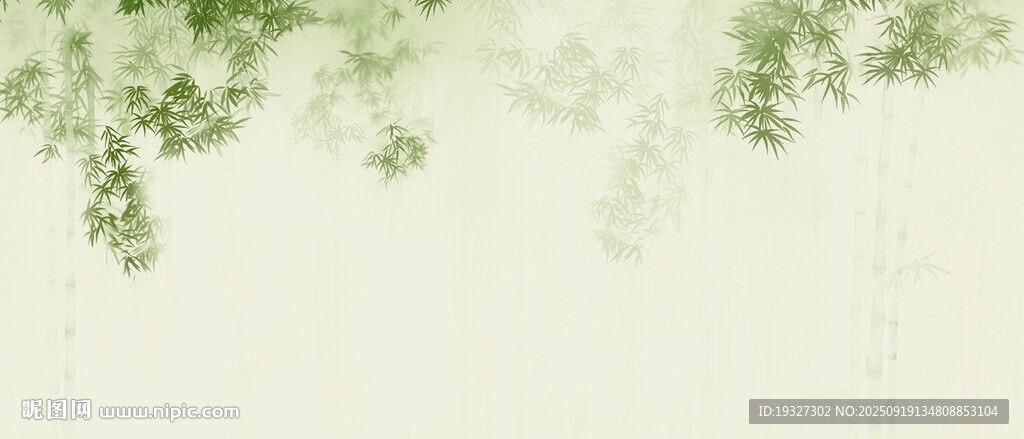 水墨竹影背景墻 竹葉背景墻