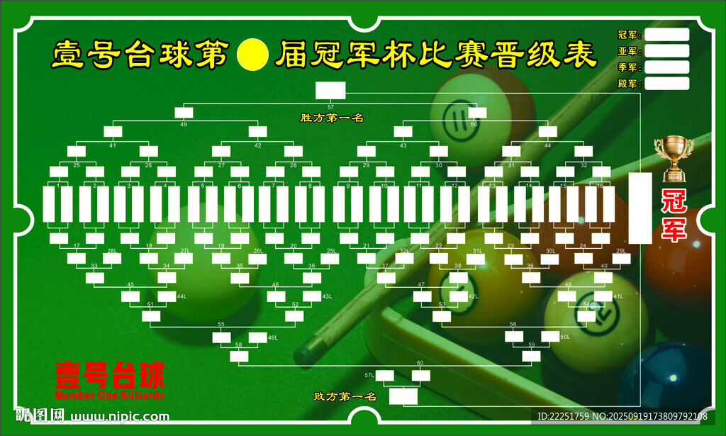 臺球比賽晉級表