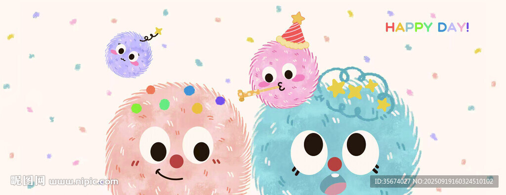 可愛卡通貓頭鷹慶祝生日