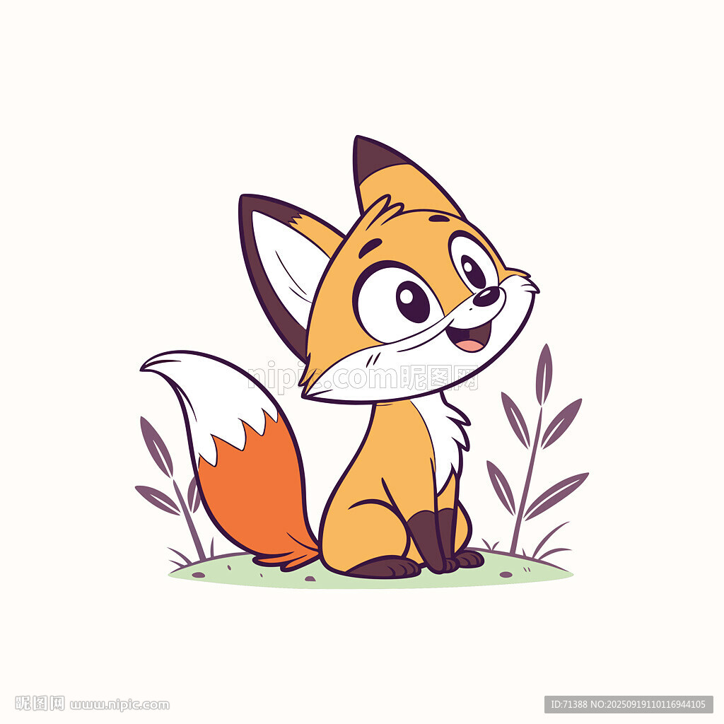 矢量可愛小狐貍插畫