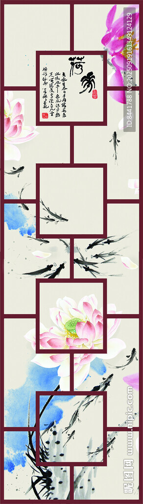 中式花鳥裝飾畫圖案設(shè)計(jì)