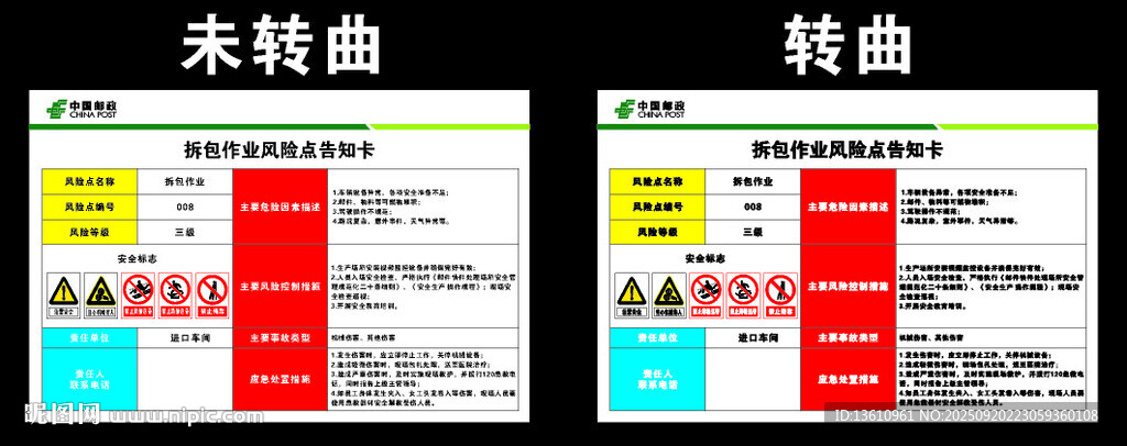 郵區(qū)拆包作業(yè)風險告知卡