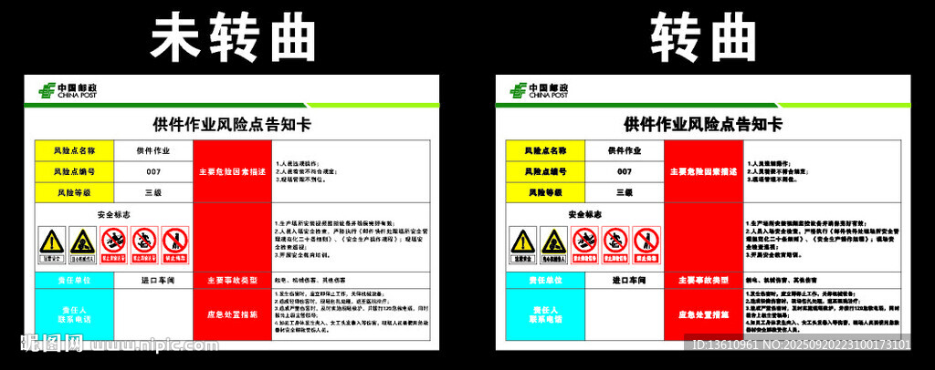 郵區(qū)供件作業(yè)風(fēng)險(xiǎn)點(diǎn)告知卡