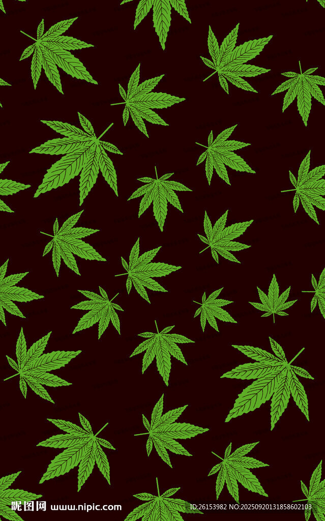 綠色大麻葉圖案背景