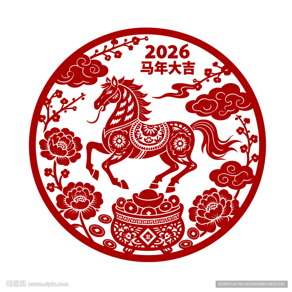 2026馬年玻璃貼花剪紙窗花
