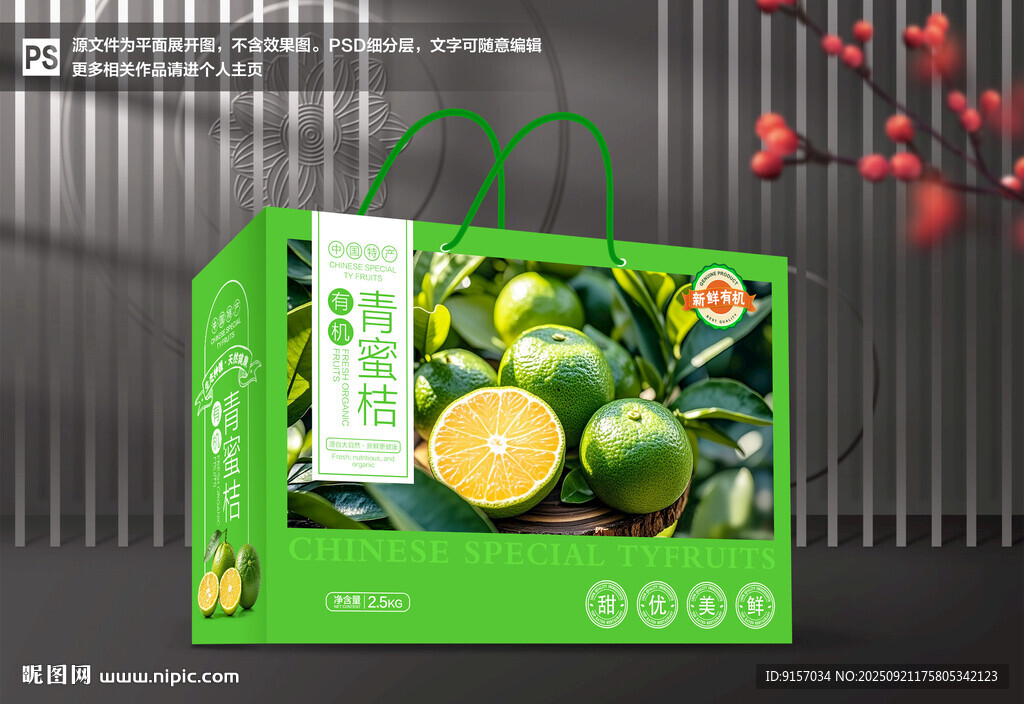 蜜桔包裝 青桔禮盒