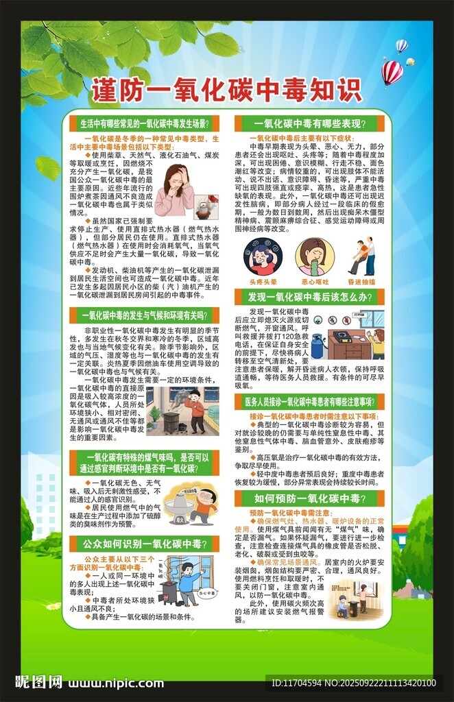 謹(jǐn)防一氧化碳中毒知識(shí)海報(bào)