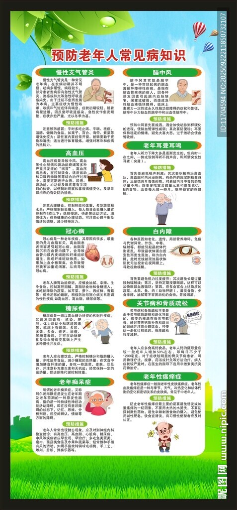 老年人常見(jiàn)疾病預(yù)防知識(shí)展架