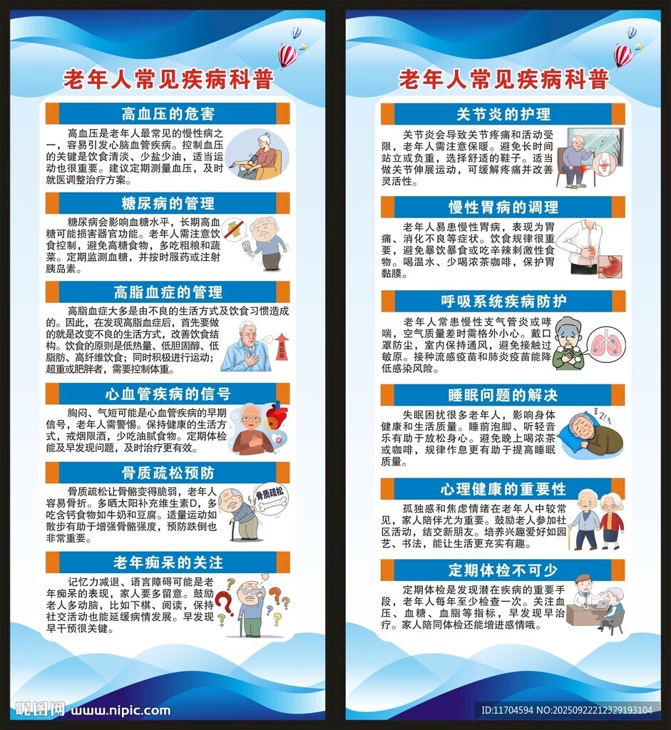 老年人常見疾病預(yù)防知識(shí)展架