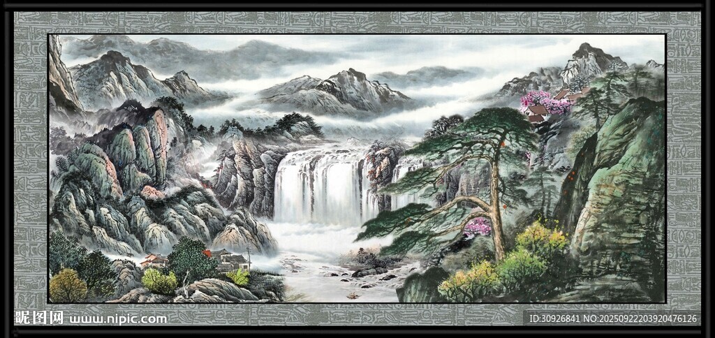 山水國(guó)畫風(fēng)景圖