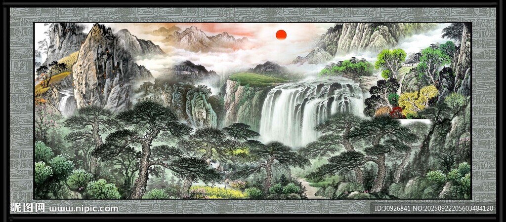 山水國(guó)畫(huà)風(fēng)景圖