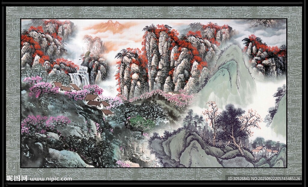 水墨山水國畫風景圖