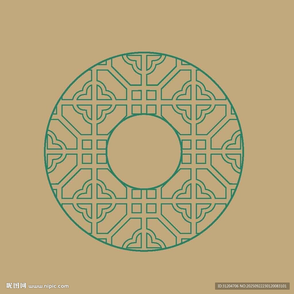 中式傳統(tǒng)圓形幾何花紋圖案