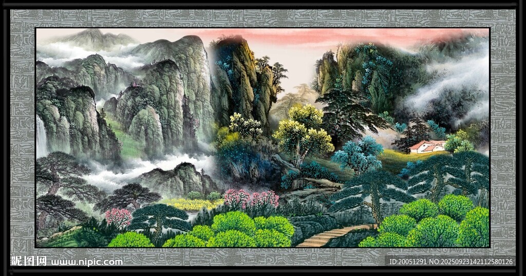 山水國畫風景圖