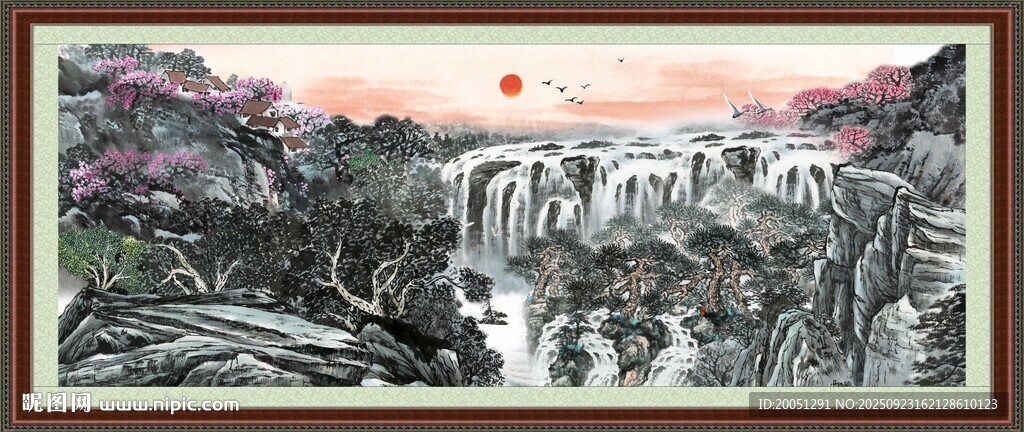 壯麗山水間的日出美景