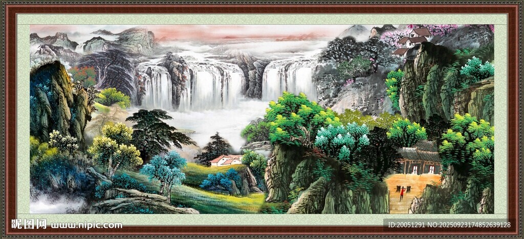 山水瀑布風(fēng)景圖