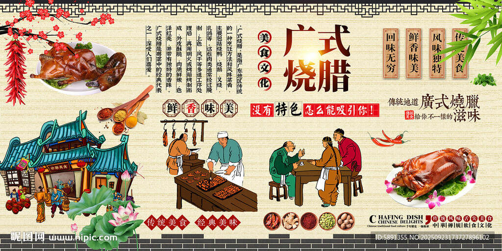廣式燒臘背景墻