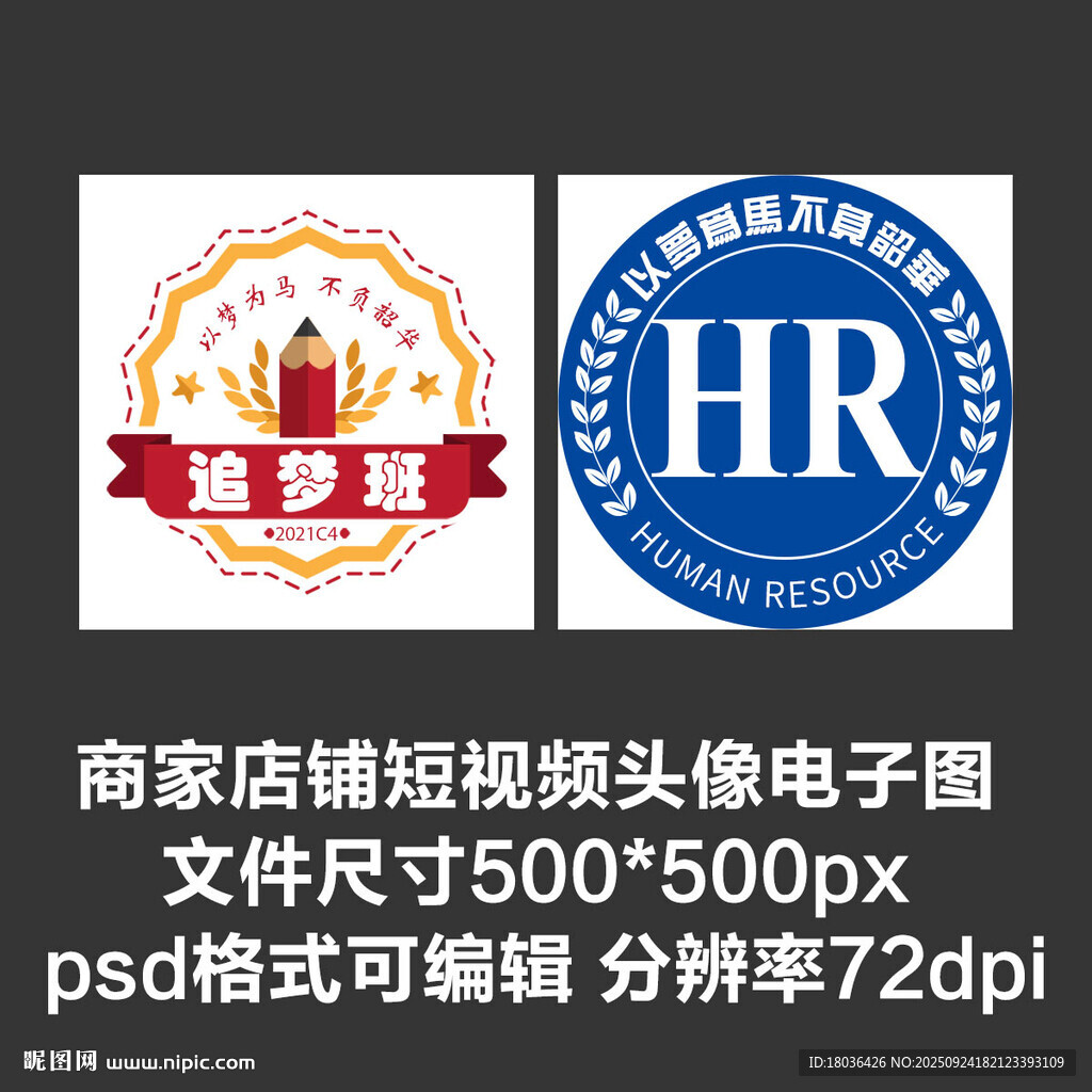 班徽班級(jí)圖標(biāo)培訓(xùn)班徽短視頻頭像