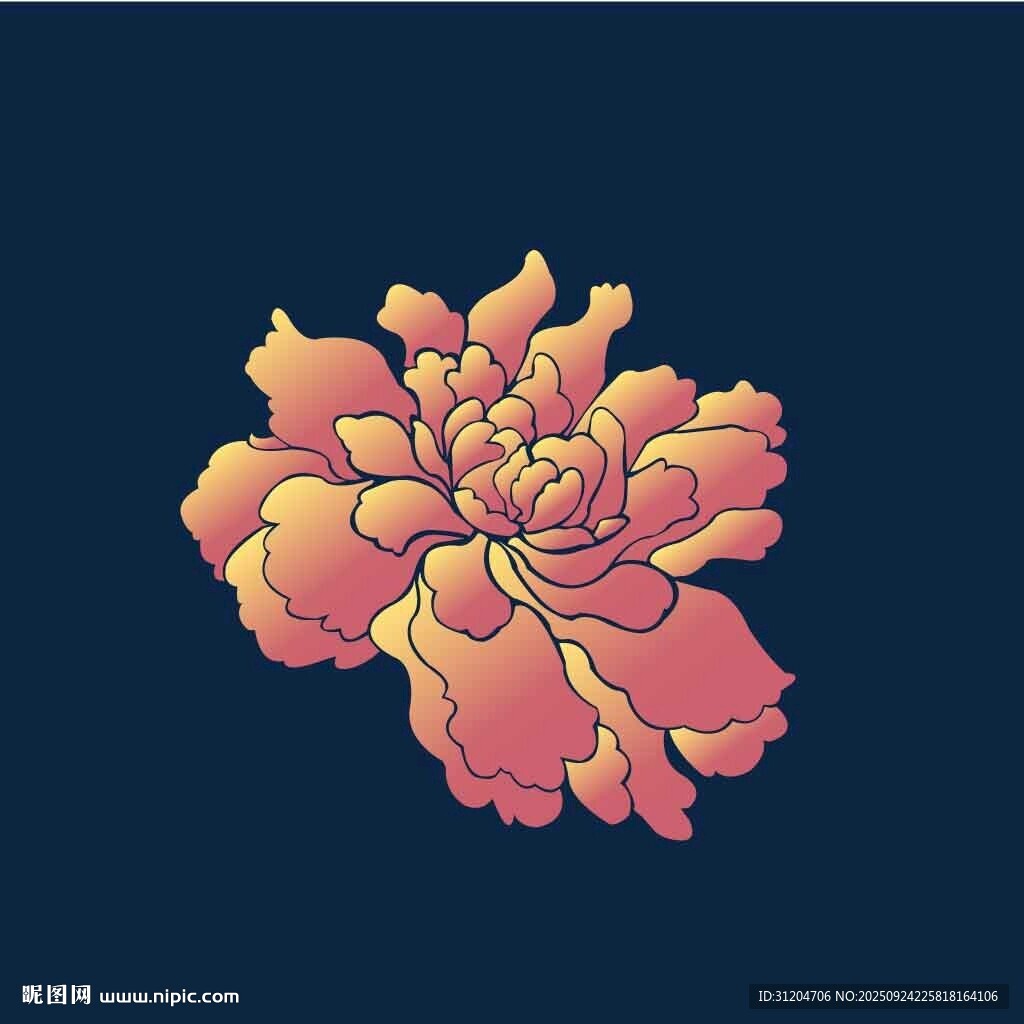 復(fù)古風(fēng)粉色牡丹花圖案