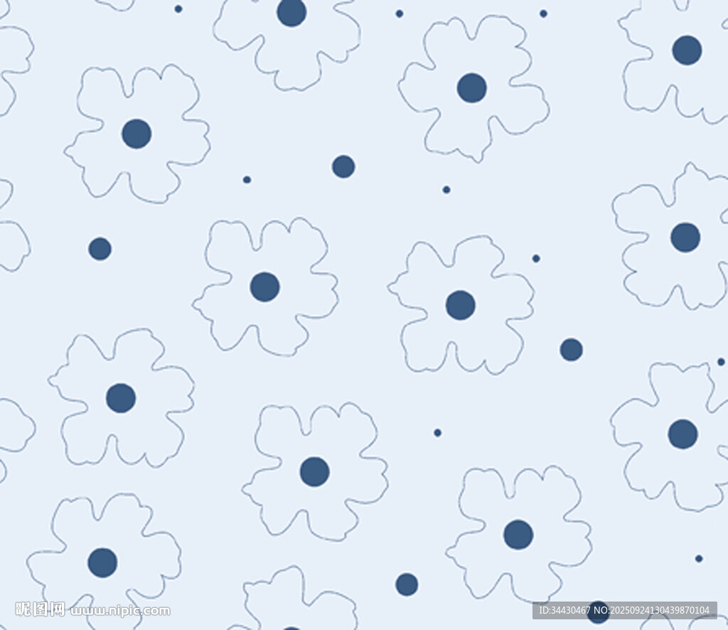 黑白花朵簡約圖案背景