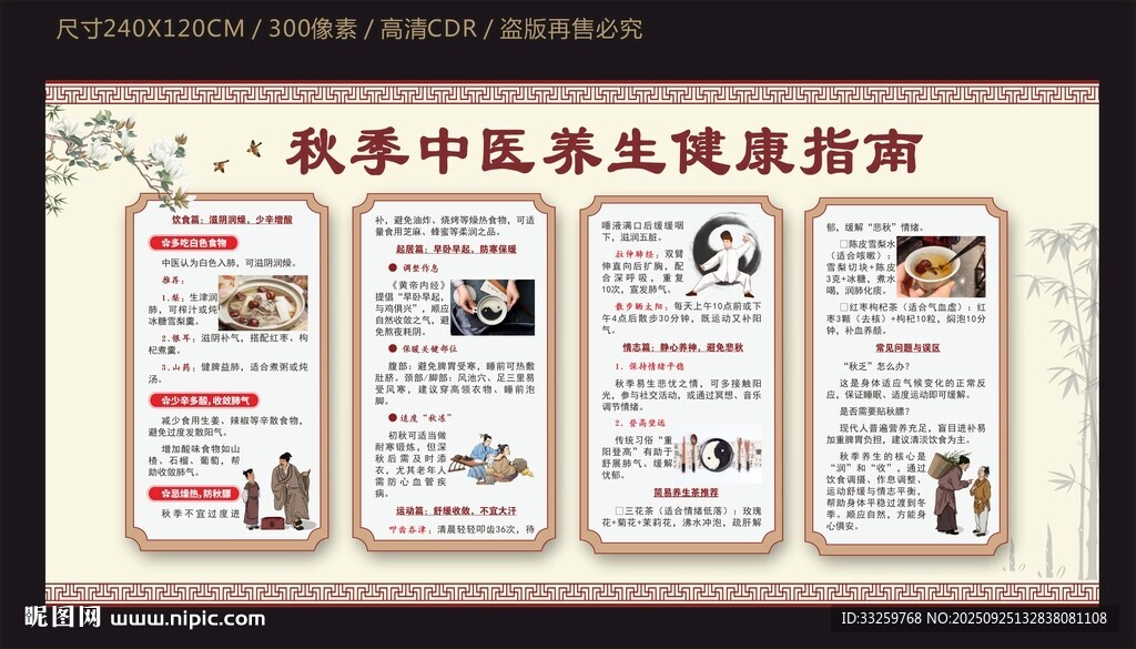 秋季中醫(yī)養(yǎng)生健康宣傳欄