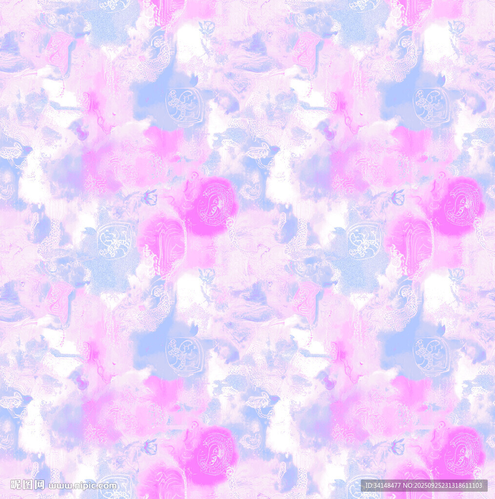 夢幻粉藍(lán)花卉圖案背景