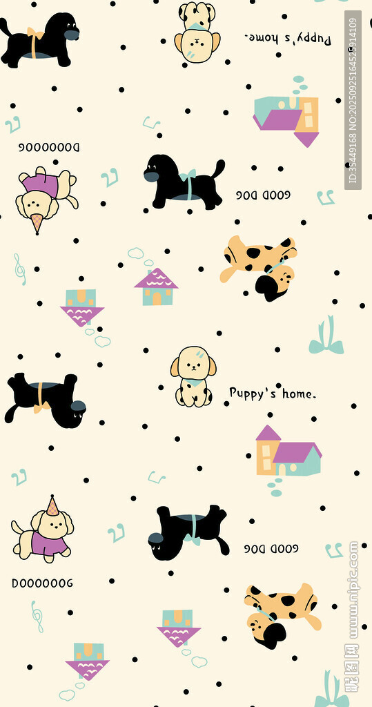 可愛動物圖案背景紋理