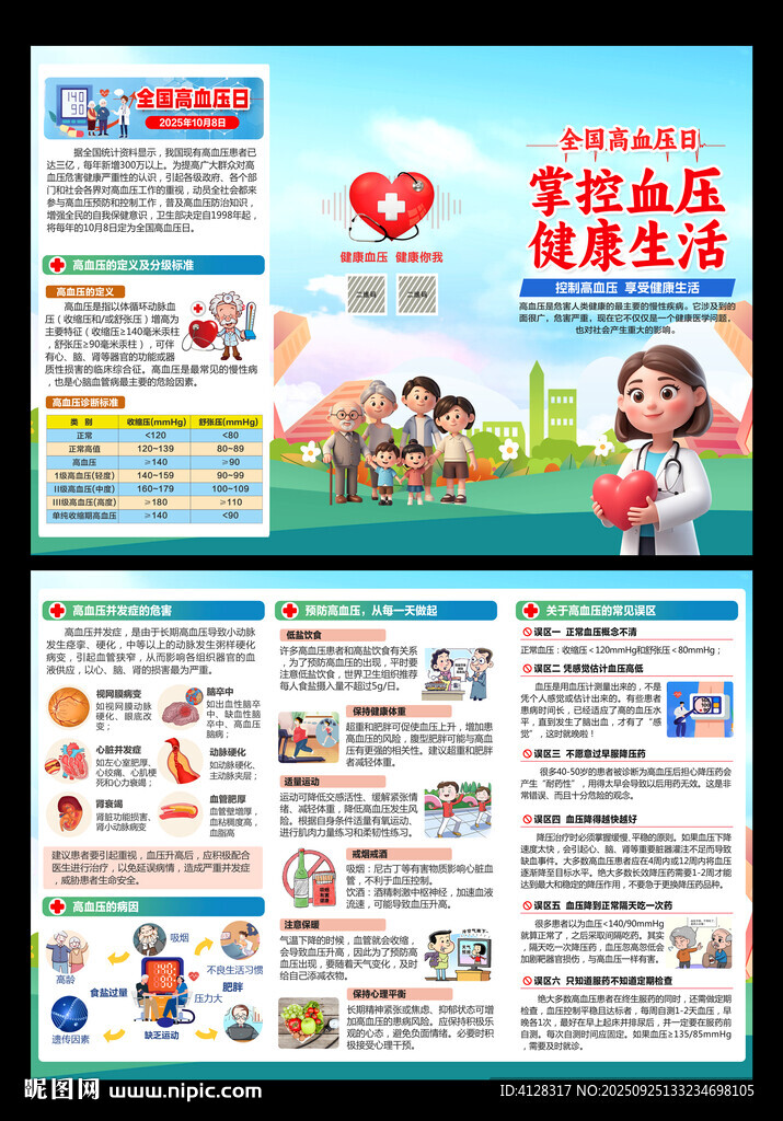 全國(guó)高血壓日三折頁(yè)