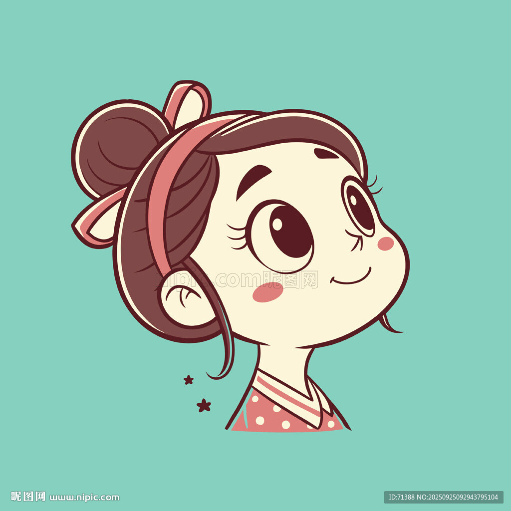 矢量可愛女孩頭像