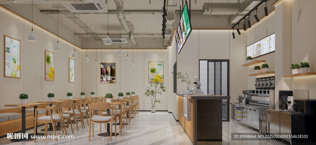 現(xiàn)代簡約風餐廳室內場景